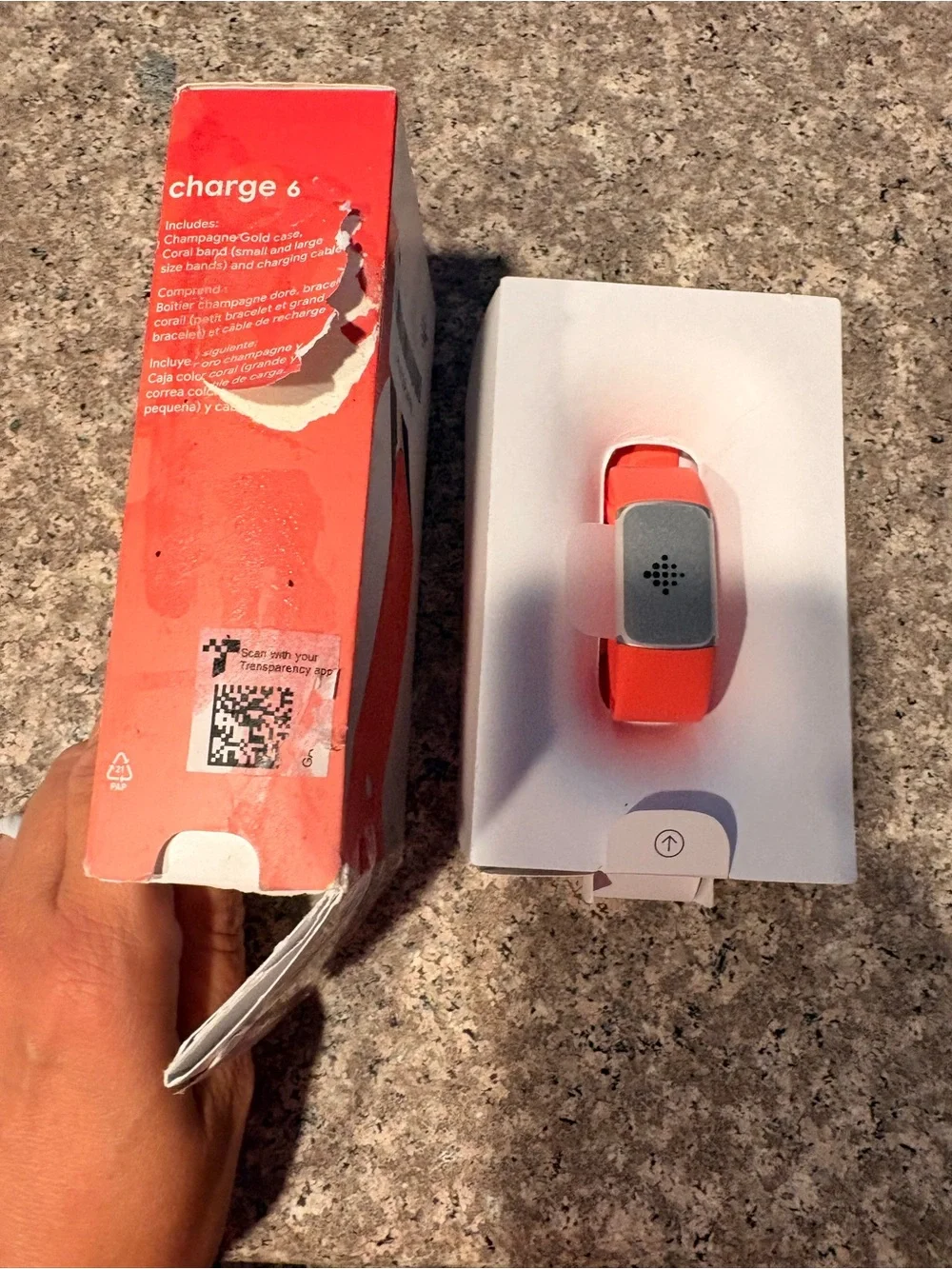 fitbit Charge 6 Fitness Tracker — Coral/Red Band new in box